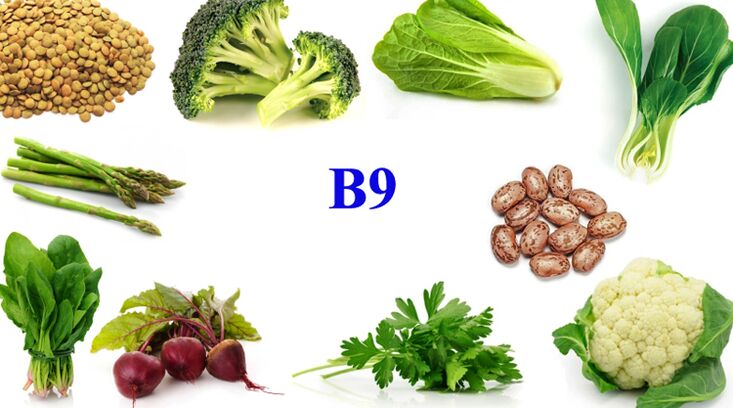 vitamin B9 in products for activity